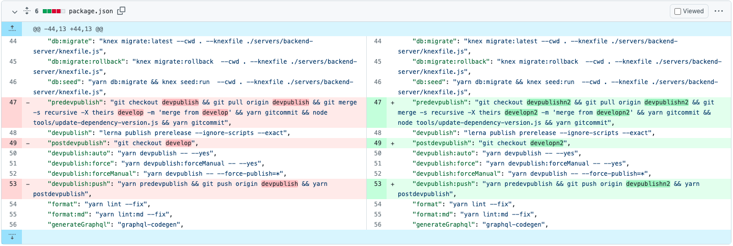 root-package-changes